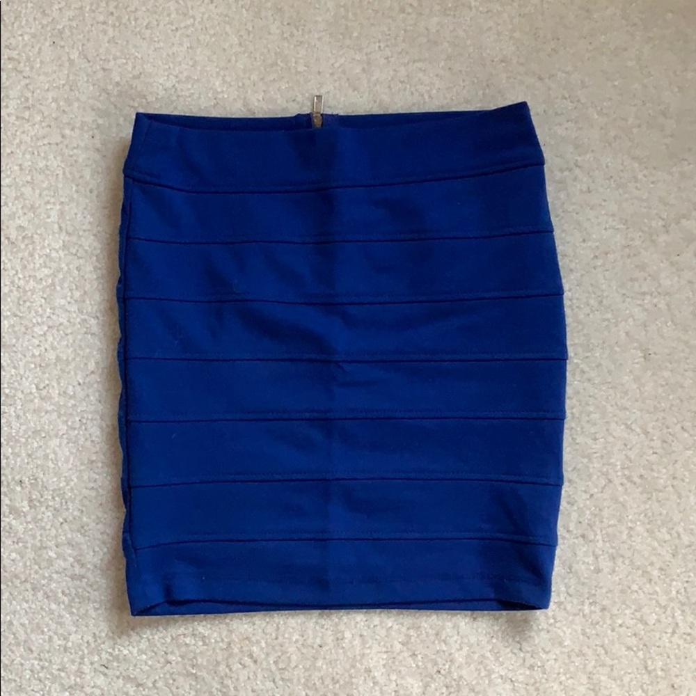 Blue pencil mini skirt - size small